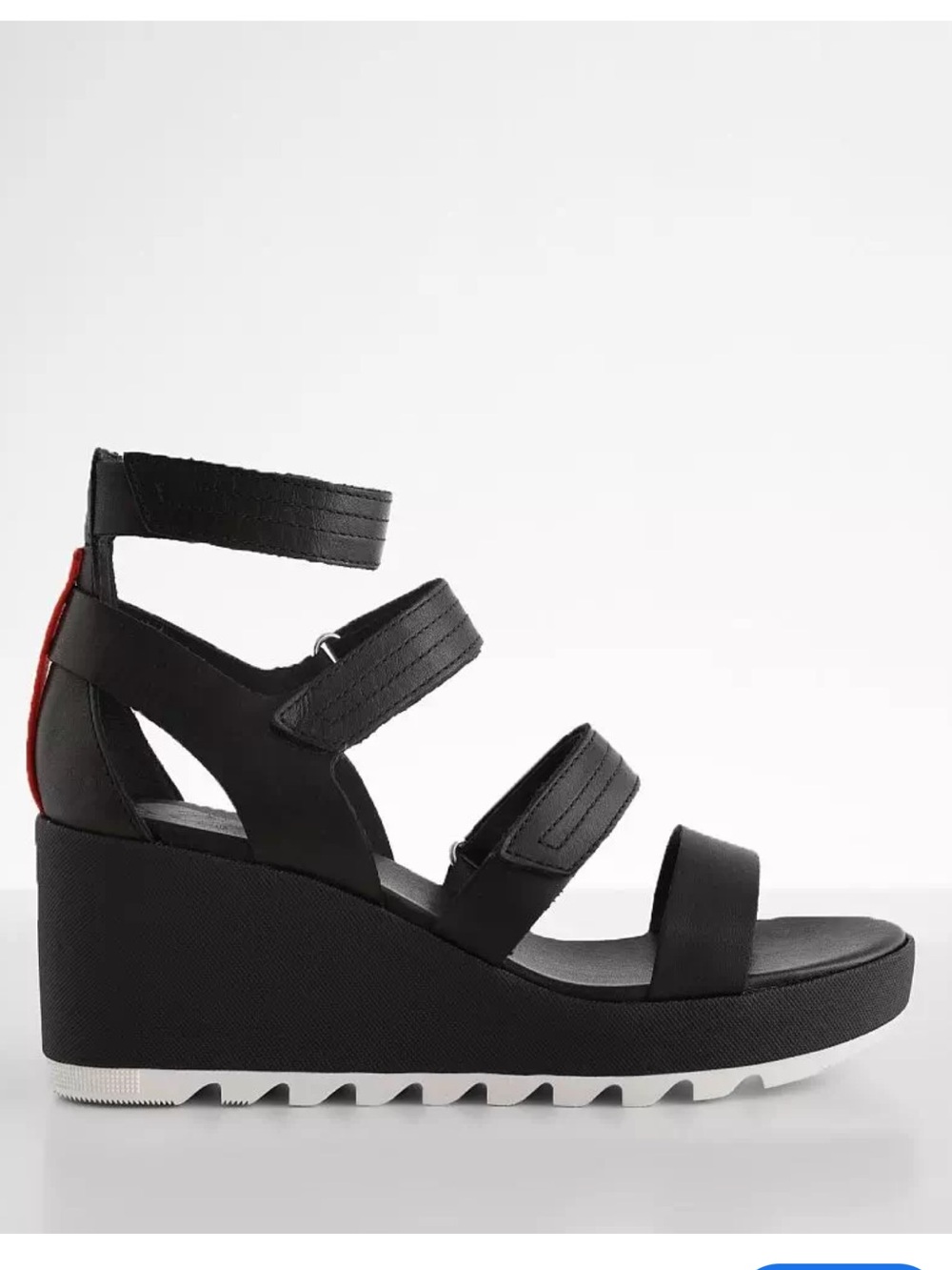 Sorel Black and Red Wedge Sandals